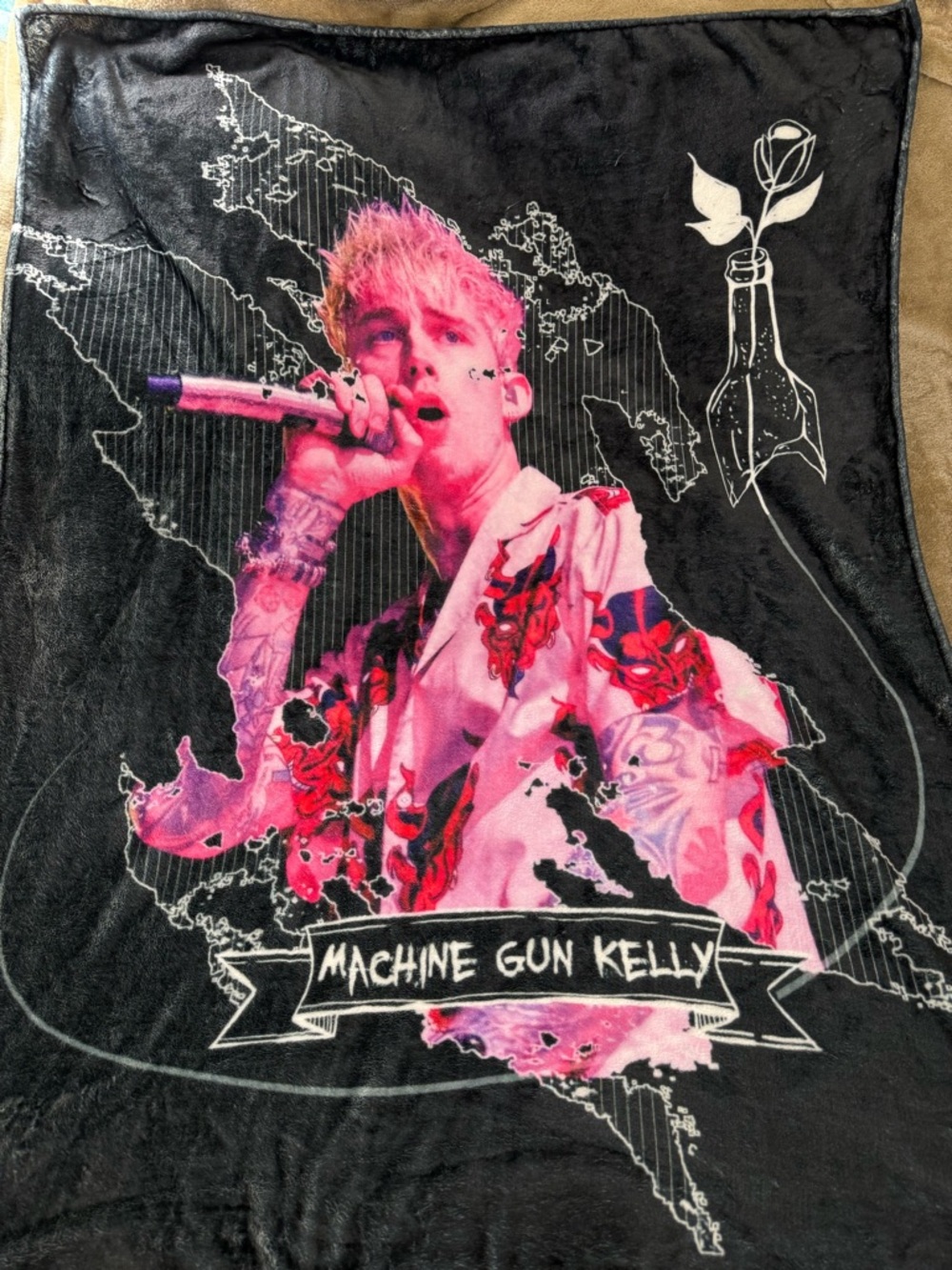 MGK Machine Gun Kelly Large 40” X 55” Silky Soft Plush Throw Blanket